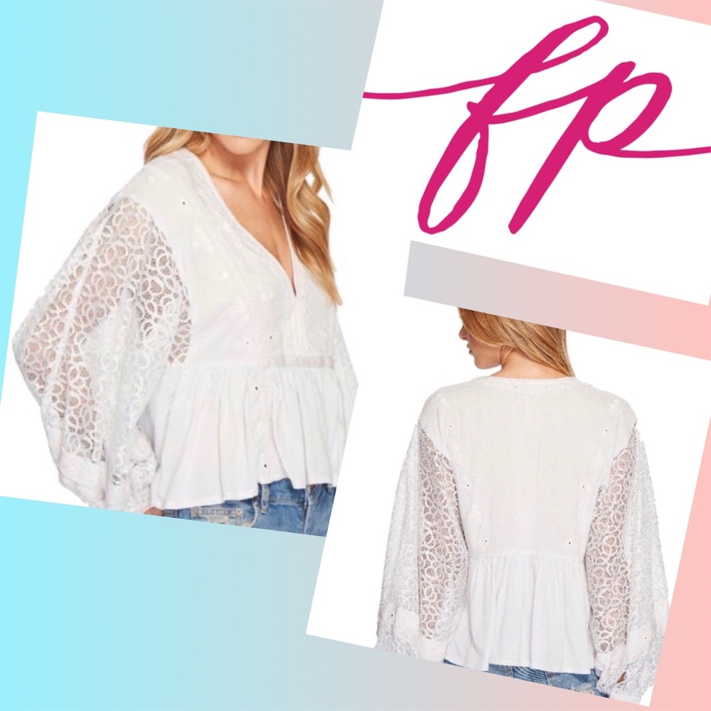 FP Blue Boogie All Night Blouse Size L